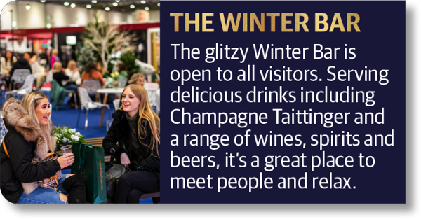 The Winter Bar - The glitzy Winter Bar is open to all visitors. Serving delicious drinks including Champagne Taittinger and a range of wines, spirits and beers, it's a great place to meet people and relax.